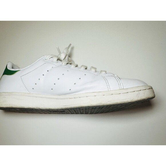 Adidas Stan Smith White Green Leather Low Top Sneakers Shoes Women's 8.5 - Picture 14 of 16